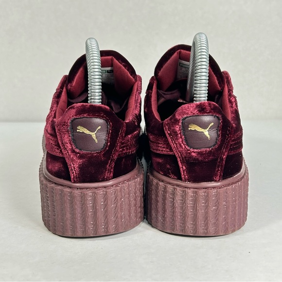 Puma x FENTY by Rihanna Creeper Velvet Platform Red & Gold Shoes; Women’s Sz 7.5 - Picture 12 of 16